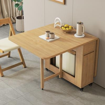 China Folding Kitchen Dining Table, Wooden with Storage Extension Chairs, Eating, Study Working Platform Drawer for sale