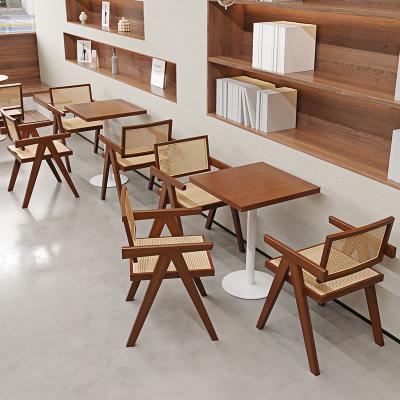 China Minimalist Design Restaurant Furniture for Modern Simple Wooden Dining Table in Coffee Dessert Milk Tea Shop Bar Pub for sale