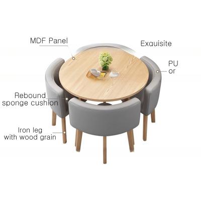 China Office Building Simple Leisure Negotiation Table and Chair Combination Shop Rental Apartment Home Dining Storage Small Round for sale