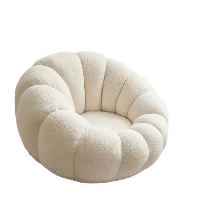 China Home Furniture Pumpkin Lounge Chair Lazy Couch Lamb Plush White Tatami Light Luxury Bedroom Small Sofa for sale