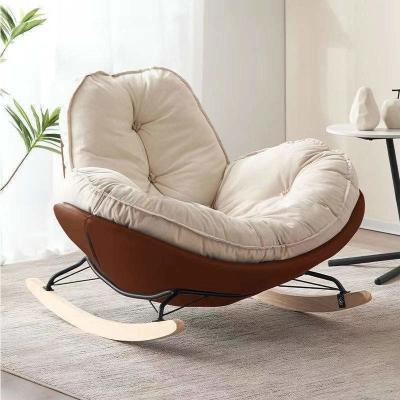 China Mail Packing Luxury Nordic Style Metal Legs Lie Sleep Single Bedroom Lounge Penguin Lazy Living Room Sofa Rocking Chair for sale