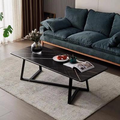 China Iron Metal Type Coffee Table Modern Light Luxury for Simple Living Room Household Small Apartment Office Square Assembly for sale