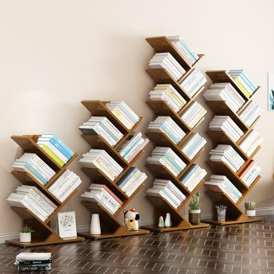 China Tree Shape Bookshelf Wooden Rack for Books Storage 3 Layers Book Shelf Organizer Living Room Bedroom for sale