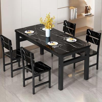 China Dining Table Set for 2-6 People, Simple Modern Luxury and Chair Combination Small Apartment Marble for sale