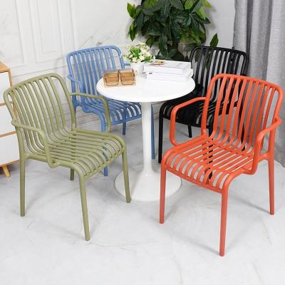 China wholesale arm rest relaxing stackable Stool outdoor dinning PP Plastic Chairs Seaters for terrace Restaurant Seating Chair for sale