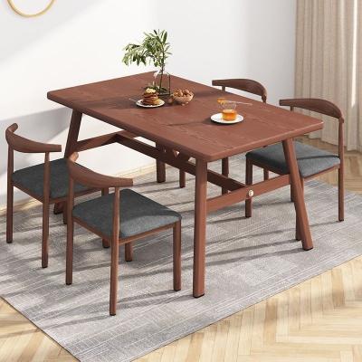 China Kitchen Counter Height Dining Room Rectangle Table Set with 4 Upholstered Chairs, Solid Wood for Small Space Apartment for sale