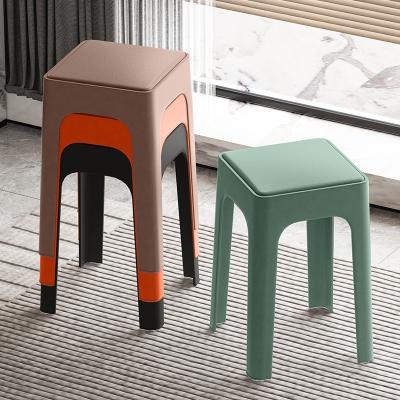 China Plastic Simple Nesting Stools Portable Stackable Bar Stool Dining Seating Chair for Kitchen Colorful Classroom Office for sale