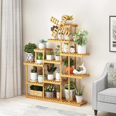 China Modern Luxury Decorative Flower Pots Organizer Shelves, Wood Display Rack for Green Plans in Living Room for sale