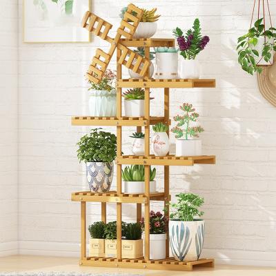 China Solid Wood Desktop Flower Rack Home Storage Balcony Plant Shelves Pot Succulent plants Stand Outdoor for sale