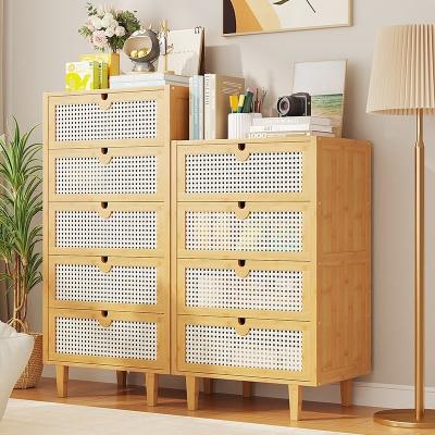 China Bedroom Rattan Cabinet Dresser with Drawer Household Chest Storage General Home Furniture mail packing Y for sale