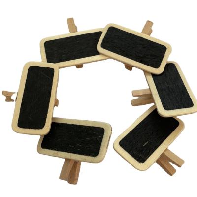 China Magnetism Fashion Mini Clip Wood Party Writing Notice Message Painting Wooden Blackboard for sale