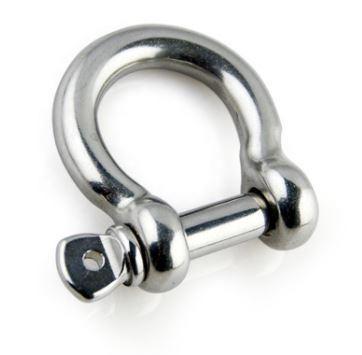 China Heavy industry stainless steel European type bow shackles for marine and industrial rigging aplications for sale