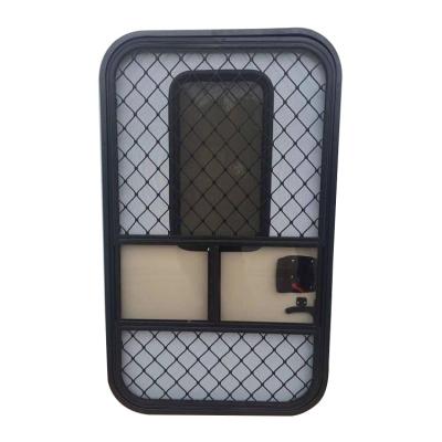 China Aluminum CEE DOT Tempered Glass Metal Grid Panel 600mm*1800mm Wall Thickness 30-60 Pilot Screen Caravan Camper RV Door for sale