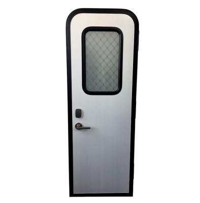 China Single Swing RV Camper Aluminum Door 625mm*1750mm Wall Thickness 30-60 With Lock For Caravan for sale