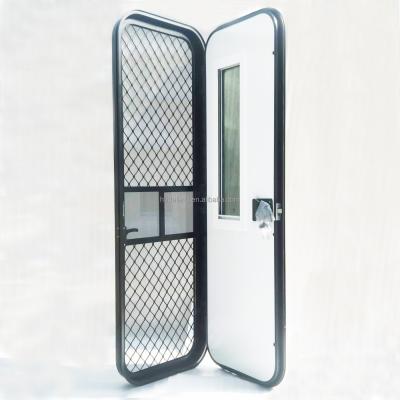 China 30-90 RV white front door wall thickness with built in fly screen for caravan door for sale