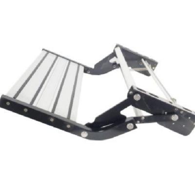 China Single Or Double Decker Manual Folding Step With Anti-Slip Foot Boards For RV Caravan 200KG for sale