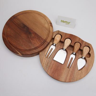 China Viable Wholesale Bamboo Cutting Board With Knives Set High Quality Bamboo Cheese Cutting Board Set for sale