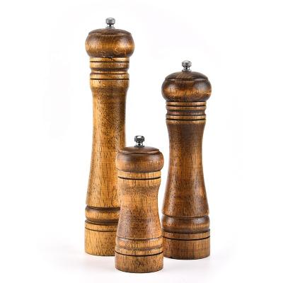 China Sustainable Salt and Pepper Grinder Set , Elegant Wooden Salt and Pepper Shakers with Ceramic Grinder for sale