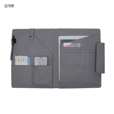 China Eco-friendly Case Vintage Leather Presentation Resume Holder Clipboard Folder Letter A4 Document Padfolio Organizer For Business for sale