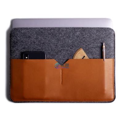 China Premium Leather Eco-friendly Laptop Sleeve With Phone And Pen Holder Laptop Sleeve Kids Laptop Sleeve Customized for sale