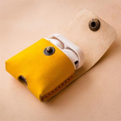 China New Fanshion Earphone Storage Bag Leather Protective Sleeve PU Leather Earphone Case for sale