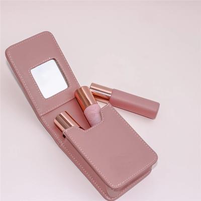 China Logo Leather Lipstick Bag Perfume Bottle Case Durable Custom Cover Waterproof Lipstick Box Pouch Holder for sale