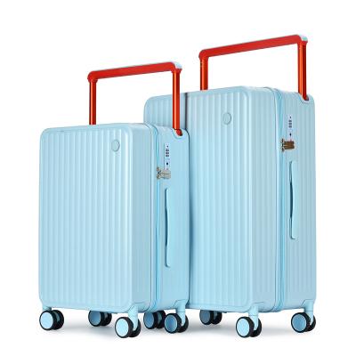 China Young Wide Trolley Case With Much More Space Trolley Aluminum PC Travel Trolley Bags Student Luggage Case for sale