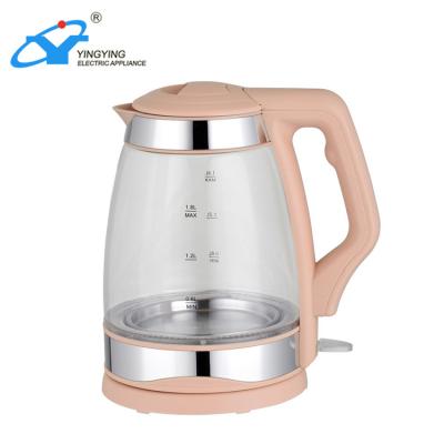 China 360 degree modern design low rotation water cordless cheap electric glass kettle for sale