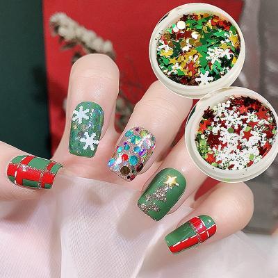 China Sequins 6 designs Snowflake Nail art Glitter Sequins Christmas Nail Art Tinsel 3D DIY Supplies Festive Christmas Nail Accessories for sale