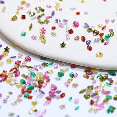 China Nail Art Decoration Shiny Colorful Diamond Crystal Mini Zircon Heart-shaped Water drop Square Mixed Color Diamond Nail Art Rhinestone Decorations for sale