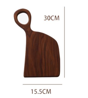 China Sustainable Kitchen Gift Set Serving Wood Panel Kitchen Dark Color Wooden Trim Cutting Board With Handle for sale