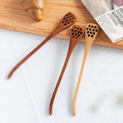 China Factory Supply Viable Wooden Spice Sugar Tea Scoop Japanese Style Log Teaspoon Kitchen Spice Directly for sale