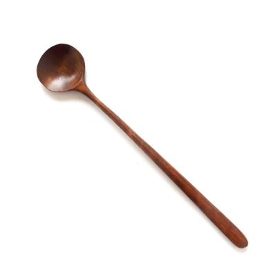 China Hot Sale Viable Small Honey Spoons 11 Inch Handle Natural Wood Biodegradable Mixing Long Spoon for sale