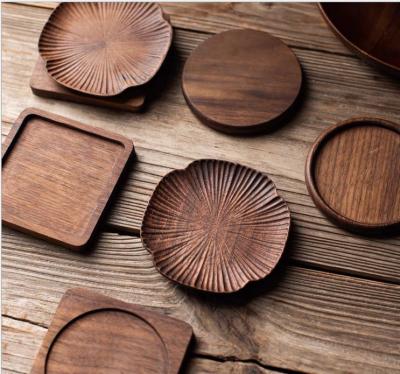 China Simple Design Sustainable High Quality Wooden Coffee Coaster Tableware Mat for sale