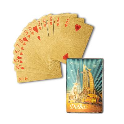 China Luxury Dubai Plaid Style Gold Foil Poker Playing Cards Party Game Paper Poker for sale