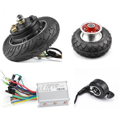 China 8 Inch 24V36V48V 350W Unisex Electric Scooter Motor Wheel Assembly Front Wheel E Scooter Accessories for sale