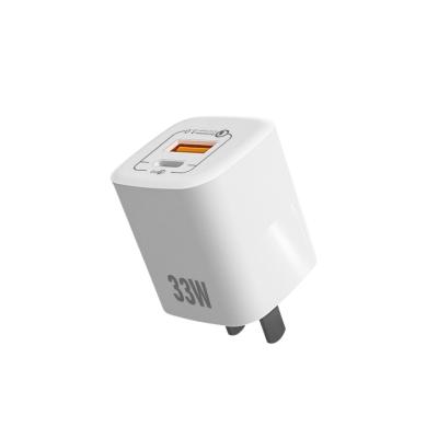 China GaN 33W Small Size Charger QC PD3.0 Quick Charge QC3.0 Palladium PPS USB-C Type C Charger Adapter Wall Charger For Mobile Phone Laptop for sale