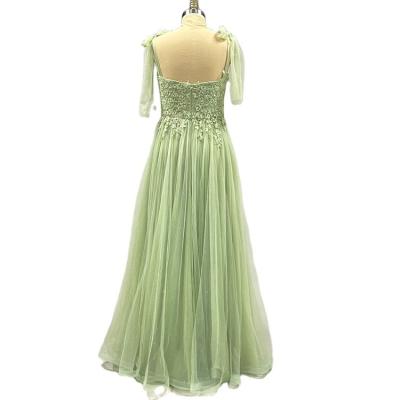 China Expensive Maternity Breathable Lace Sparkle Beaded Wedding Dresses Plus Size Sage Emerald Green Bridesmaid Dress for sale