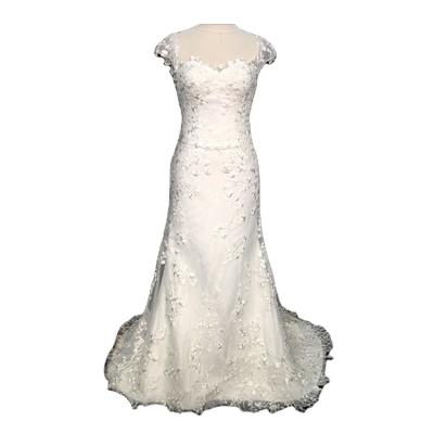 China Anti-Static Popular Hot Sweetheart Sheathes Robe Applique Lace Satin A-Line Wedding Dress for sale