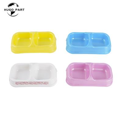 China Double Sustainable Plastic Dog Bowls With Anti-Slip Bottom for sale