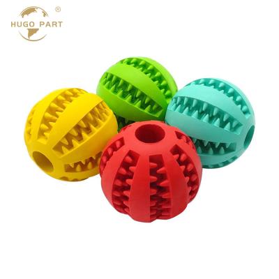 China Wholesale Sustainable Dog Nature Rubber Toy Ball Dog Food Bouncy Feeder for sale