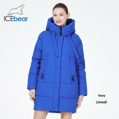 China Chaqueta de invierno de algodón de mujer de 85 cm Moderado cálido chaquetas de invierno de algodón de mujer bolsillos con forro en venta