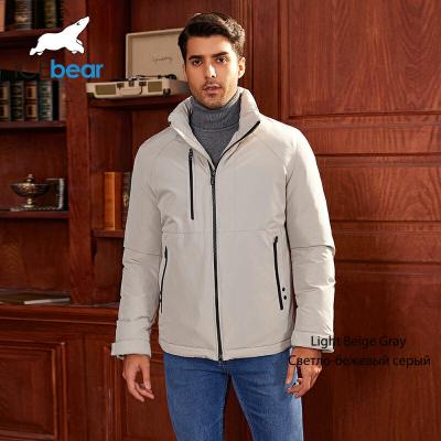 China Solid Pattern Men's Hooded Jacket For Winter Windproof And Functional for sale