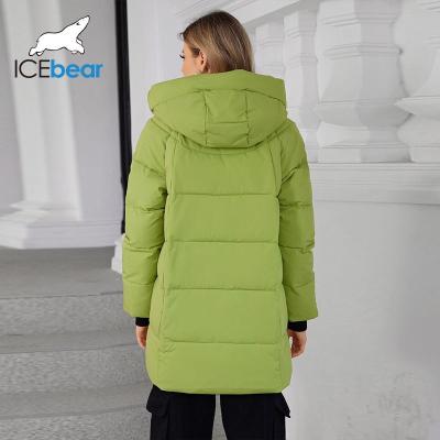 China Stylish Hooded Bio-Down Jacket Water And Wind Proof Mid-Length Coat For Women for sale