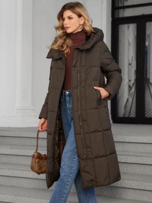 China Long Length Woman Winter Coat With Self-heating Lining And Undetachable Hat Type for sale