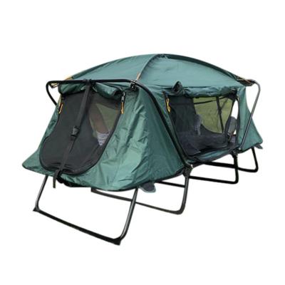 China Straight Tying Type CT25 Waterproof Oxford Men 2 1-2 Person Folding Outdoor Camping Double Layers Bed Tent Cradle To Increase Displacement for sale