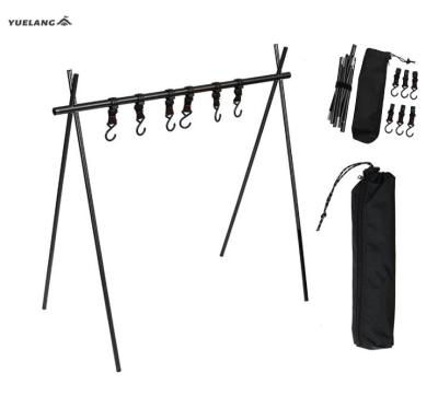 China YueLang outdoor camping activity triangle rack multifunctional removable camping shelf aluminum alloy hanging rack for sale