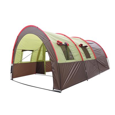 China Camouflage Outdoor Large Space Tunnel Luxury One Bedroom Outdoor Play Tent Family Camping Tent for sale