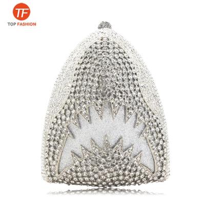 China 2020 New Designed Sparkle Crystal Shark Head Women Evening Bag Rhinestone Clutch Purses for sale