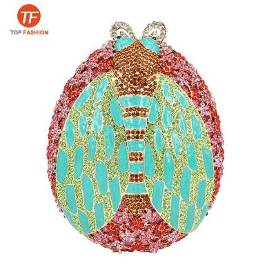 China Sparkle China Factory Wholesale Luxury Wedding Diamond Cicades Minaudiere Purse Crystal Rhinestone Clutch Evening Bag for sale